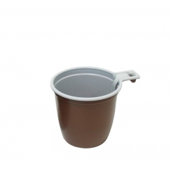 Чашка кофейная 180 мл. бело-коричневая 1/50/34уп. Интеко